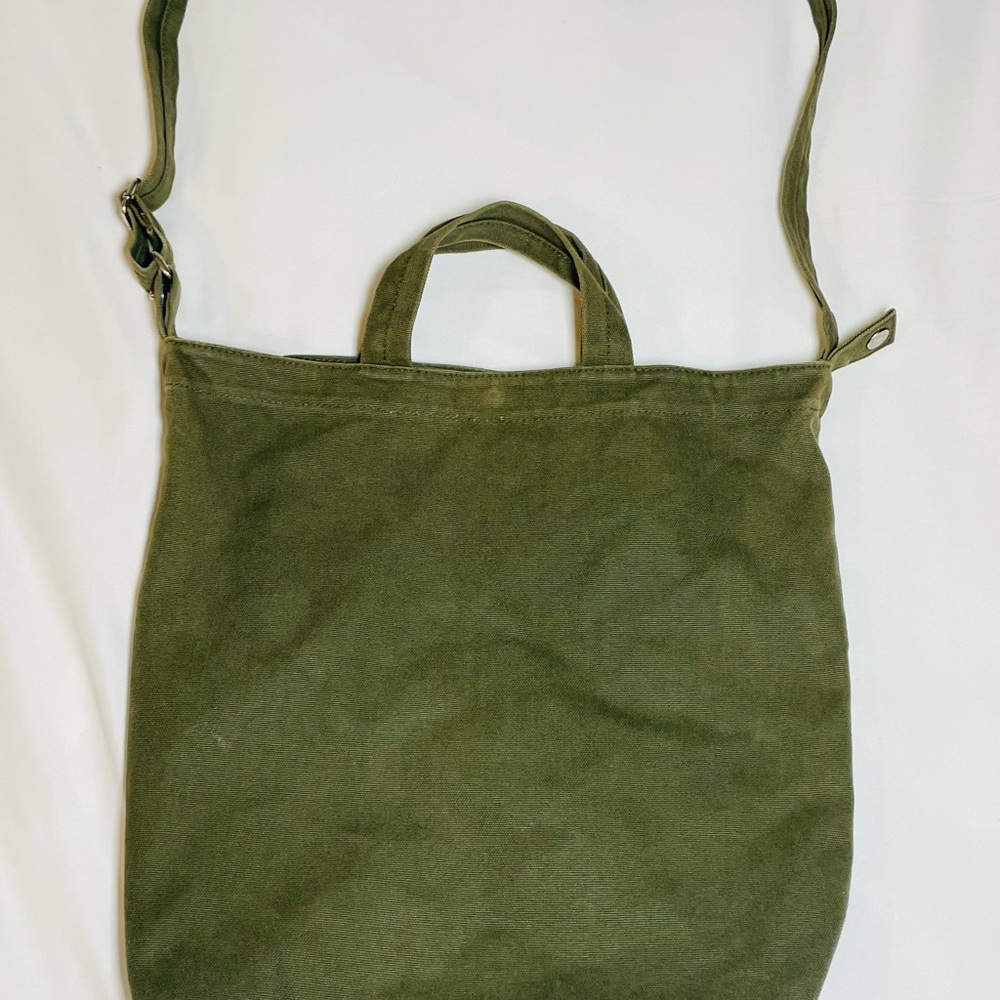 BAGGU Olive Green Canvas Tote Duck Bag